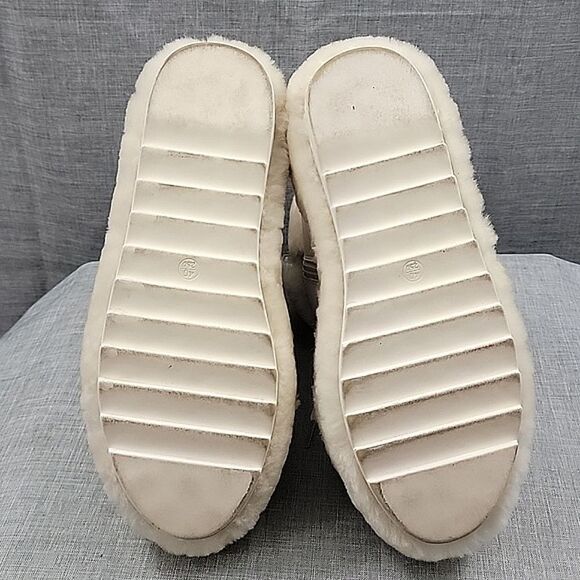 Anthony Wang WTF Dialo Wedge Booties - Ivory / Beige, Faux Fur, Women's SZ 8.5 - Picture 7 of 12